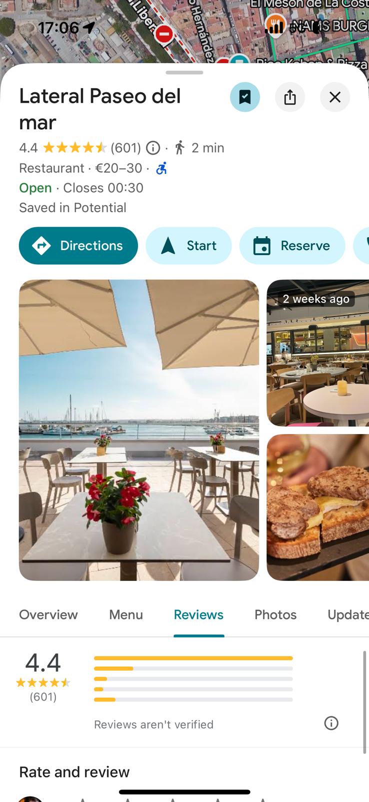Lateral Paseo del Mar Torrevieja Google showing 4.4 stars with ProfitX3